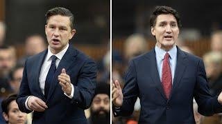 Poilievre, Trudeau trade jabs during question period over U.S. tariff threats