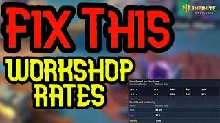 Fix The Workshop Rates And Let Us Convert Ores - Infinite Magicraid