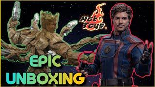 STAR LORD & GROOT HOT TOYS UNBOXING 1/6 SCALE | GUARDIANS OF THE GALAXY VOL. 3