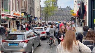 Crowded Amsterdam Center Saturday Afternoon - May 7, 2022