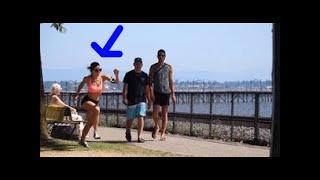 FUNNY RUNNER PRANK… OMG she is crazy