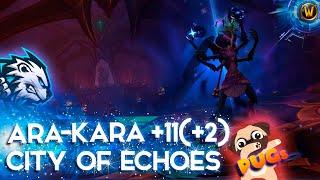 WOW | ARA-KARA, CITY OF ECHOES +11 (+2) | DRUID TANK POV | PUG NO VOICE TWW SEASON 1