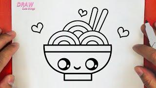 HOW TO DRAW CUTE NOODLES,STEP BY STEP, DRAW Cute things