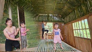 Build bedroom door and second floor ceiling with bamboo