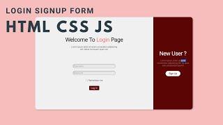 Login Signup In With Animation | Using HTML CSS  JS | Mr. Lazy Programmer