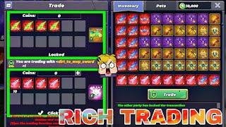 SELLING PERMAFROST RARE RICH TRADE GETTING FREE RARES Blockman Go Skyblock