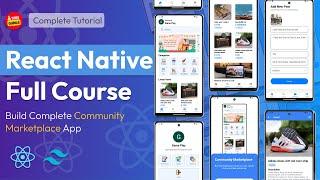 React Native Full Stack Tutorial:  Expo, Firebase | Build Marketplace App