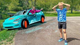 NEW Tesla Reveal Gone Wrong… My Sister Crashed!!