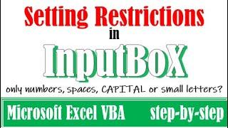 Setting restrictions for data entry using VBA | The Like operator | Input Box #excel #vba