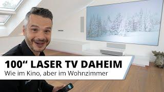 4K 100" Zoll Fernseher mit Surround Sound im Wohnzimmer - Heimkino Alfred