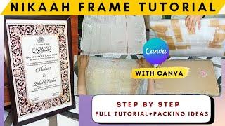 How to make Nikaah Agreement certificate Frame Design in Canva (Graphic designing series day-10