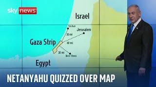 Netanyahu asked why West Bank is missing from map by Sky News | Israel-Hamas war