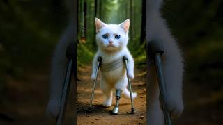 Fluffy Cat Tries to Rescue Injured Baby Rabbit #usashorts