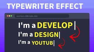 Create A Typewriter Animation using HTML CSS & JS in 10 minutes 
