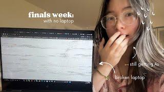 getting through finals week without a laptop | study vlog