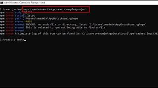 Fix npx create-react-app Error: No Such File or Directory, lstat 'C:\Users\username\AppData\npm'