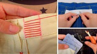 Neuer Tipp zum einfachen Verkleinern der Jeansgröße!| Jeans-Taille verkleinern  #Shorts