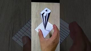 3D Drawings  How to Draw the Letter R in 3D #art