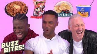 The Cast of "Emily In Paris" Tries American Foods | Buzz Bites