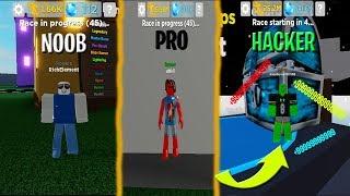 ROBLOX NOOB VS PRO VS HACKER IN LEGENDS OF SPEED!