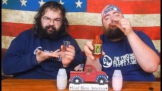 Insane Shot Glass of Da Bomb Beyond Insanity Hot Sauce Taste Testing