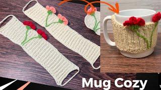 How to Crochet a Floral Mug CozyEasy & Beautiful DIY! Full tutorial