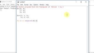 Python program find the Transpose of  Matrix