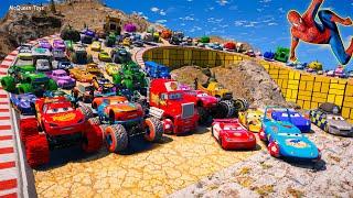 Disney Pixar Cars 3 Mack Monster Truck McQueen Toys | Police Jackson Storm The King Miguel & Friends