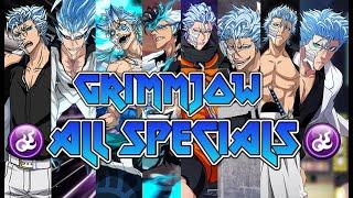 Bleach Brave Souls  ALL GRIMMJOW Specials Till Today! Grimjow Jeagerjaques Special Moves Comp [BBS]