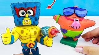 Лепим СПАНЧ БОБ В BRAWL STARS  Фигурка Spongebob El Primo и Патрик из бравл старс губка  Лепка ОК