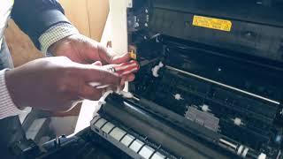 How to remove a transfer belt Ecosys M5521/M5526 cdw (Colour ) and access the drum/developer unit.