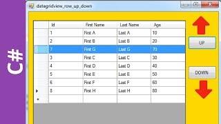 C# - How To Move DataGridView Selected Row UP and DOWN In C# [ with source code ]