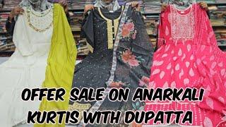 Offer Sale On Kurti with Dupatta Collection/ Anarkali Kurti with Dupatta/ Trending #anarkali #trend