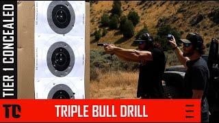 Pistol Triple Bull Drill - 15 Meters Using the NRA 25 Meter Bull Target