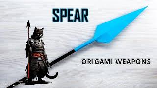 Make a Realistic PAPER SPEAR in 7 Minutes - Origami Weapon Craft