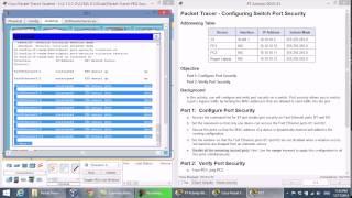 CCNA2 2.2.4.9 Packet Tracer Configuring Switch Port Security