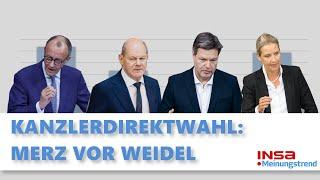 Kanzlerdirektwahl: Merz vor Weidel | INSA-Meinungstrend