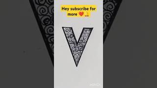 Let's try mandala pattern with Alphabet V#pattern #art #artist  #mandalastyle #mandala