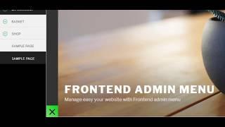 Frontend admin menu - Wordpress plugin