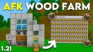 AFK Wood Farm Tutorial in Minecraft Bedrock 1.21! (MCPE/Xbox/PS4/Nintendo Switch)