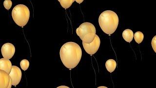 Golden Flying Balloons Stock Footage -No Copyrights