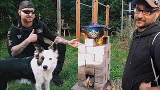 Kochen mit Boitel  FURZTOPF auf dem Raketenofen (Rocket Stove)  Camping - Outdoor - Bushcraft