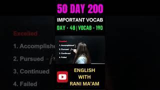 Rani Ma'am's 50-Day 200 Vocab Challenge Begins!  | Day - 48 | Vocab - 190 |  #vocabulary
