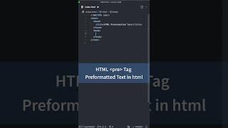 Preformatted Text in HTML | HTML CSS Tutorial for Beginners #html