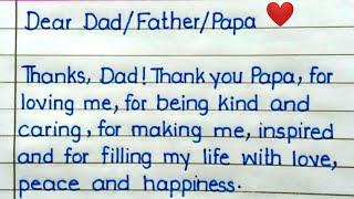 Wishing Father's Day Card Writing ll Thanks Message as a Card For Your Father 2023 ll