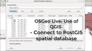 OSGeoLive: #4 Use of QGIS - Connect to a PostGIS spatial database