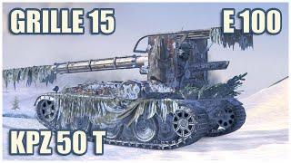 Grille 15, Kpz 50 t & E 100 • WoT Blitz Gameplay