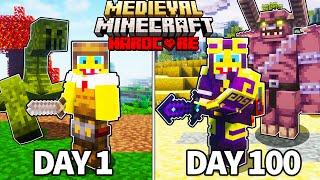 I Survived 100 Days In MEDIEVAL MINECRAFT Hardcore 1.20.1