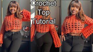 Easy Open Shell stitch Crochet Top/sweater Tutorial || Mihankushea