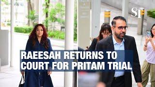 Raeesah and Pritam arrive at State Courts for day 2 of trial